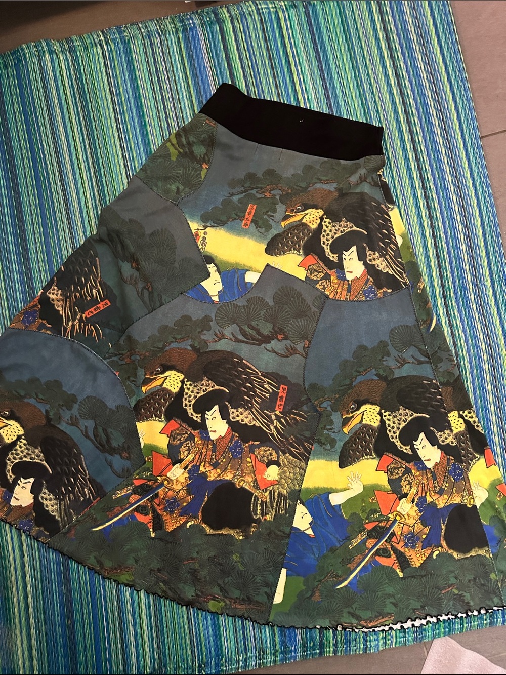 Samurai Print Maxi Skirt